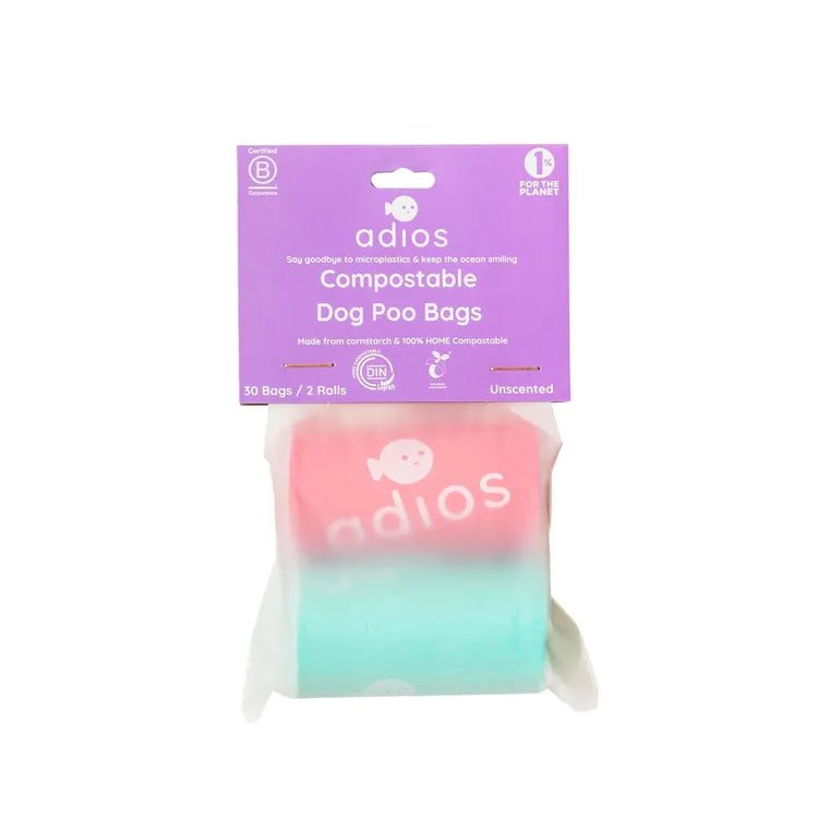 2 Pack of Cornstarch Poo Bags (Adios) - SnowPaw Store - Adios Plastic - Poo Bags
