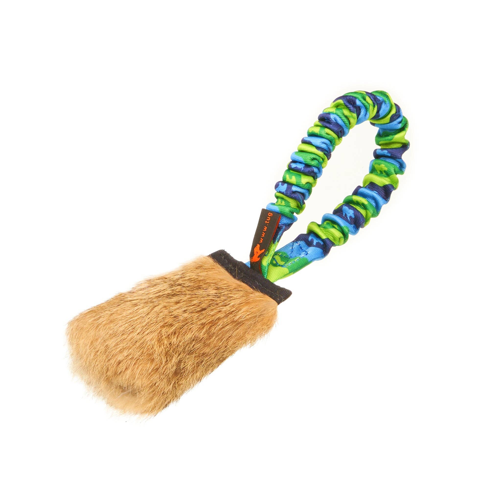 Rabbit Skin Pocket Bungee Squeaker Toy (Tug-E-Nuff)