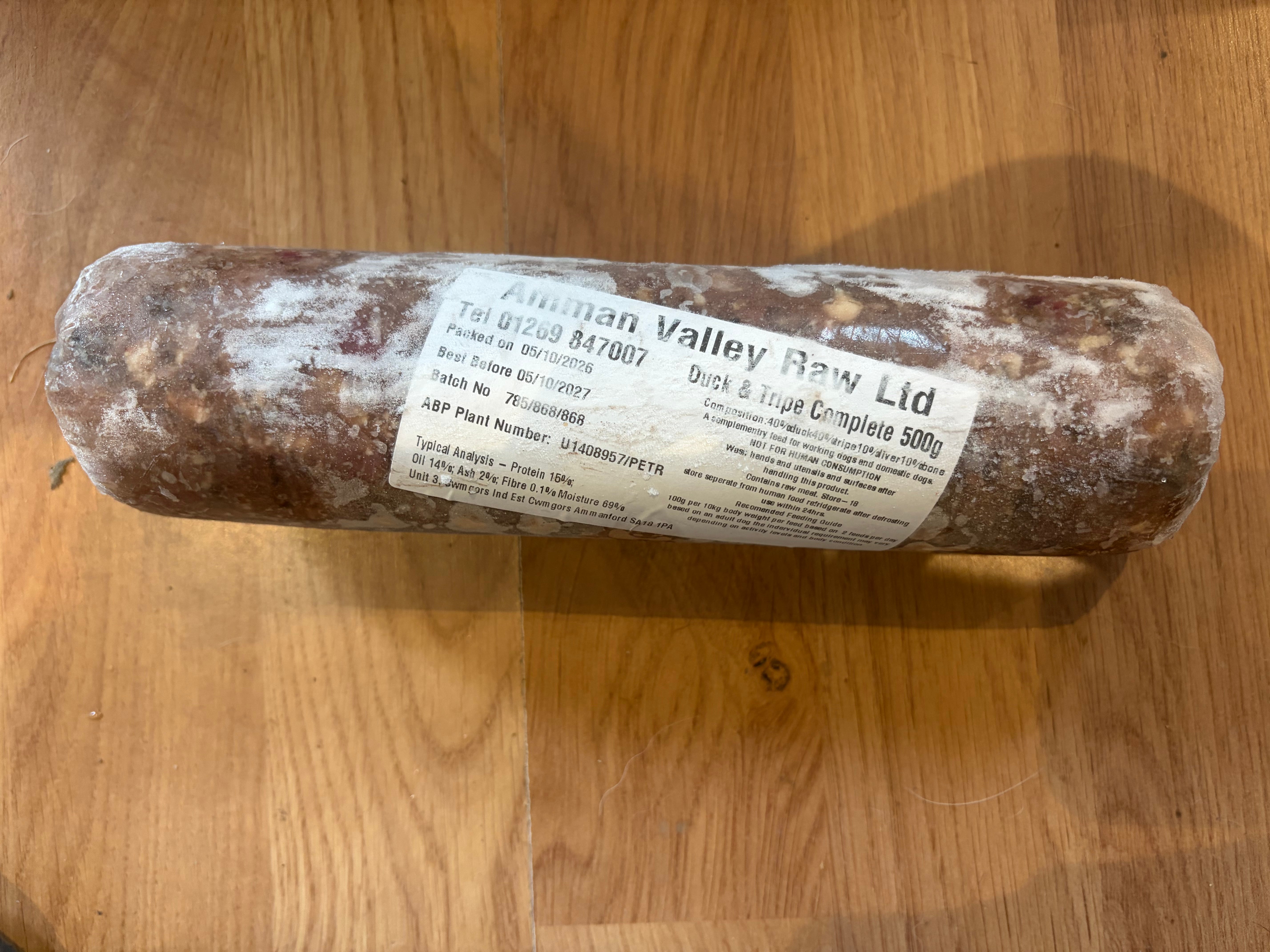 Duck & Tripe Complete 500g 80 | 10 | 10 (Snowpaw Raw)