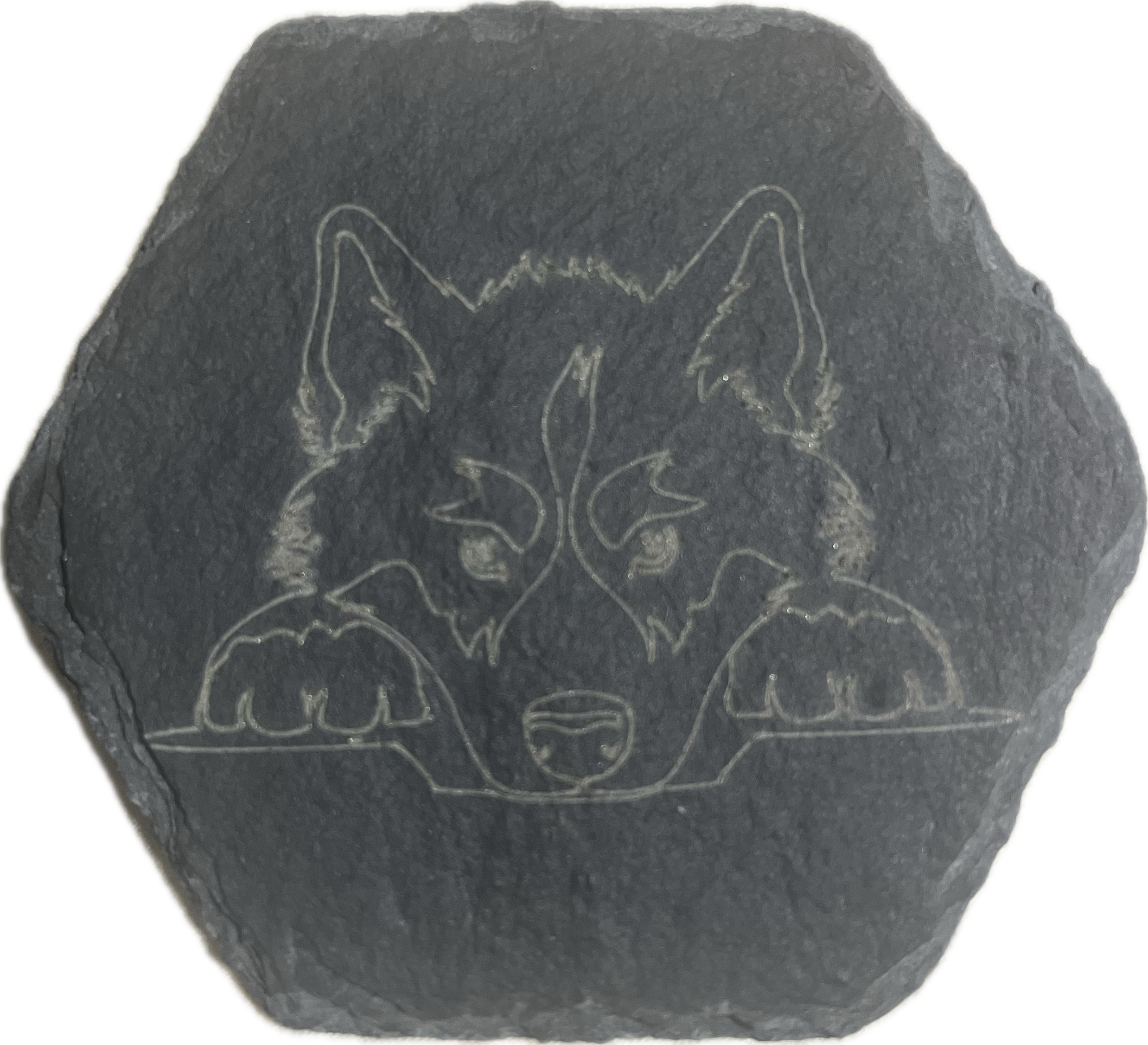 Dog Head Slate Coasters (SnowPaw Engraving)