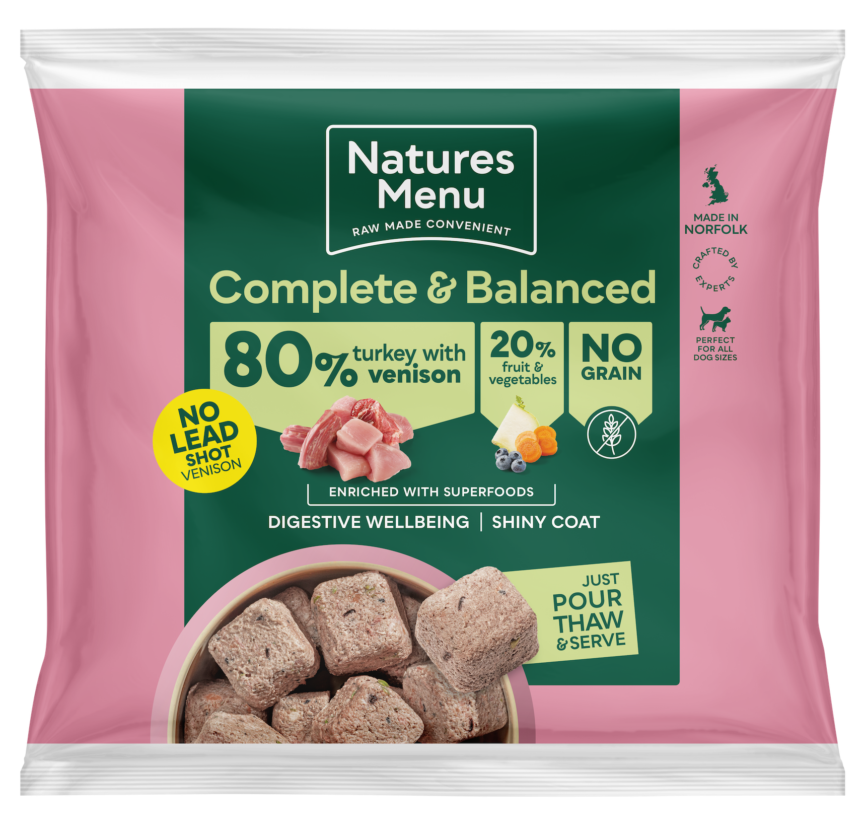 Complete and Balanced Raw 80/20 Nuggets 1KG (Natures Menu)