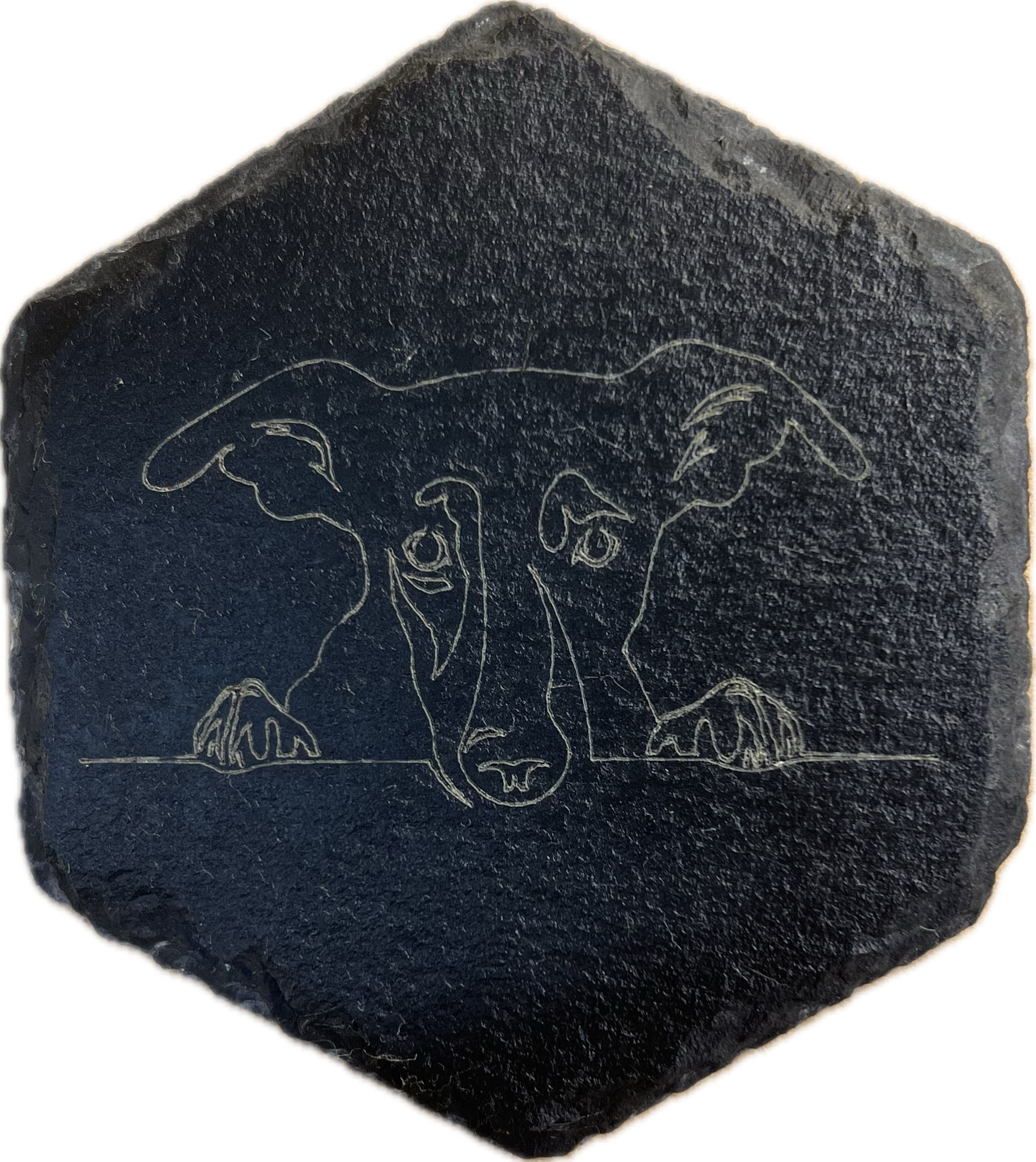 Dog Head Slate Coasters (SnowPaw Engraving)