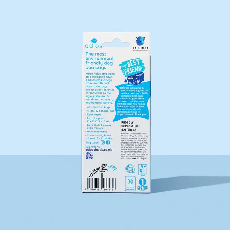 Battersea Compostable Dog Poo Bags (Adios) - SnowPaw Store - Adios Plastic - Poo Bags