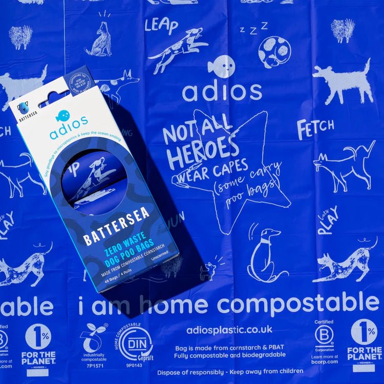 Battersea Compostable Dog Poo Bags (Adios) - SnowPaw Store - Adios Plastic - Poo Bags