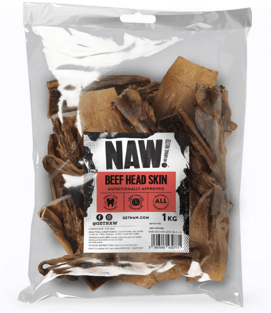 Beef Head Skin with or without fur (NAW) - SnowPaw Store - NAW - Dog Treats