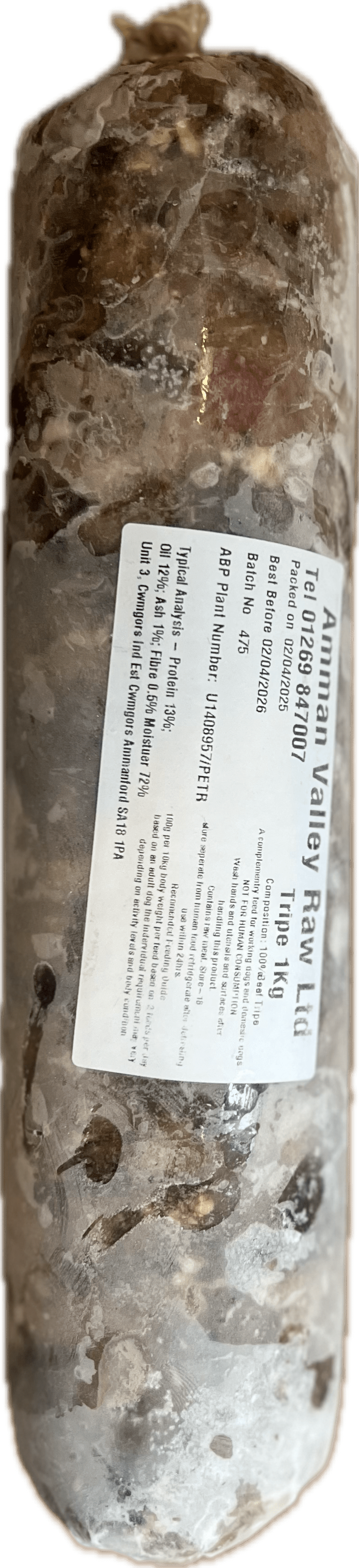 Beef Tripe 1KG Sausage (Snowpaw Raw) - SnowPaw Store - SnowPaw Store - Dog Food