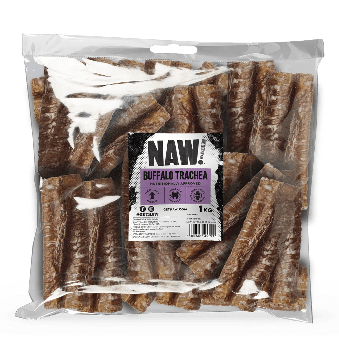 Buffalo Trachea Natural Dog Treat (NAW) - SnowPaw Store - NAW - Dog Treats