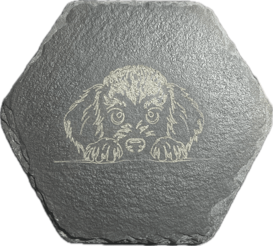 Dog Head Slate Coasters (SnowPaw Engraving) - SnowPaw Store - SnowPaw Store - Gifts