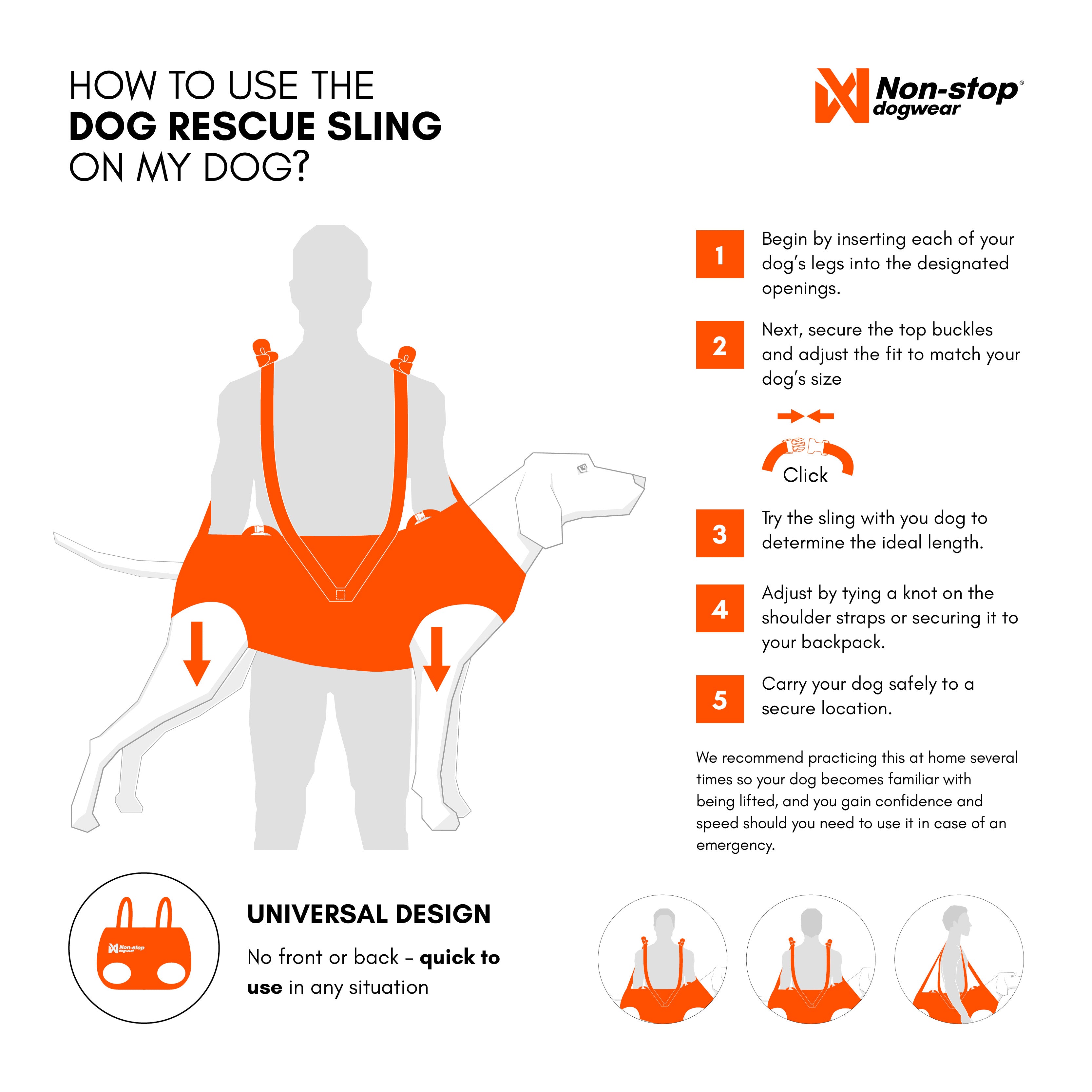 Dog Rescue Sling (Non - Stop Dogwear) - SnowPaw Store - Non - Stop Dogwear - Active Dog Gear