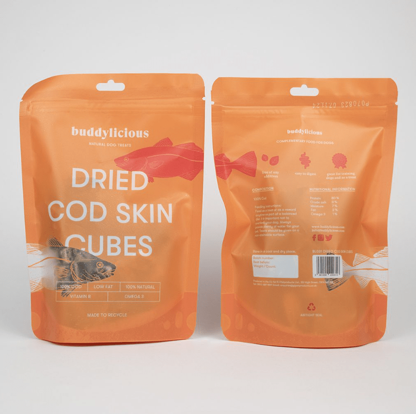 Dried Cod Skin Cubes 100g (Buddylicious) - SnowPaw Store - Buddylicious - Dog Food
