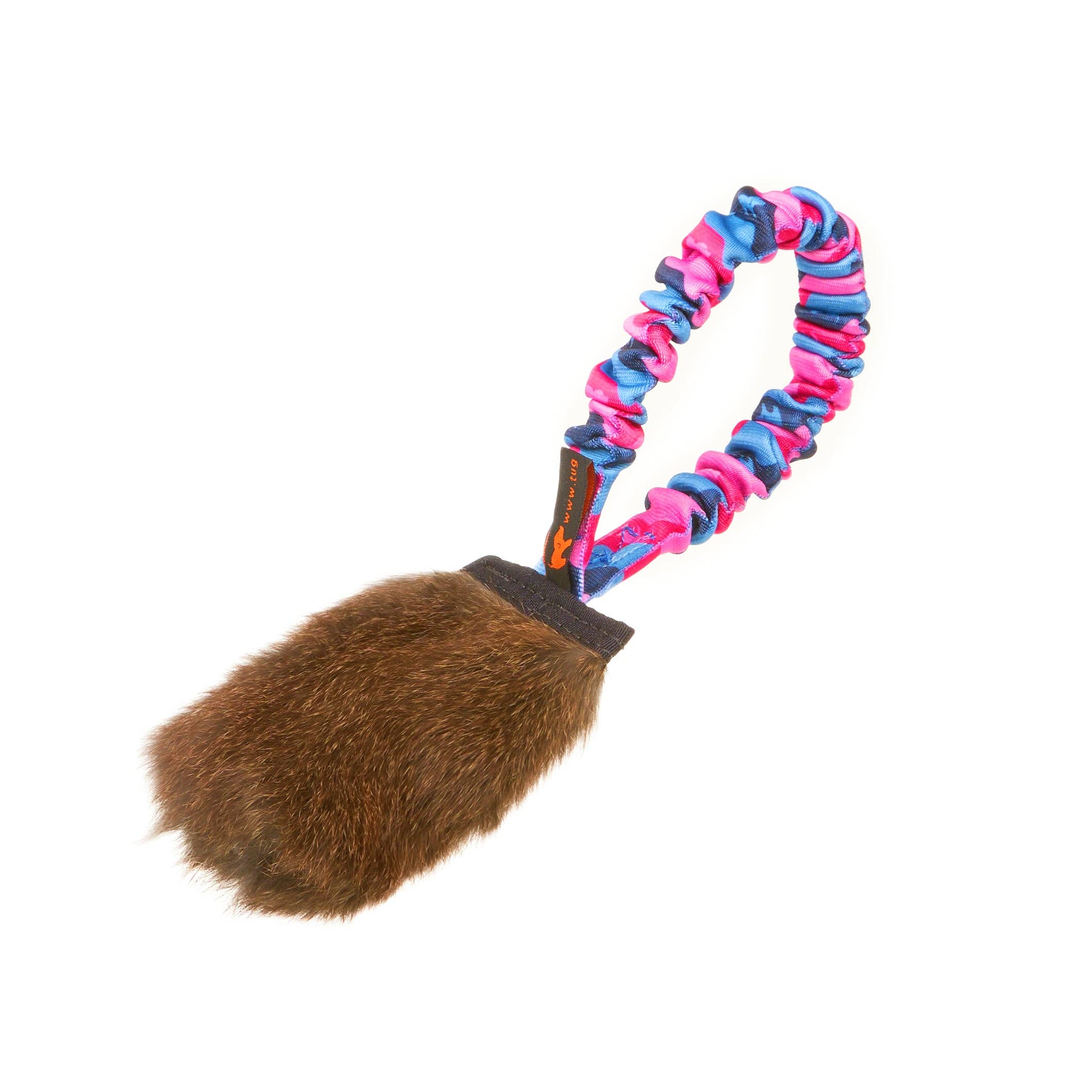 Rabbit Skin Pocket Bungee Squeaker Toy (Tug-E-Nuff)