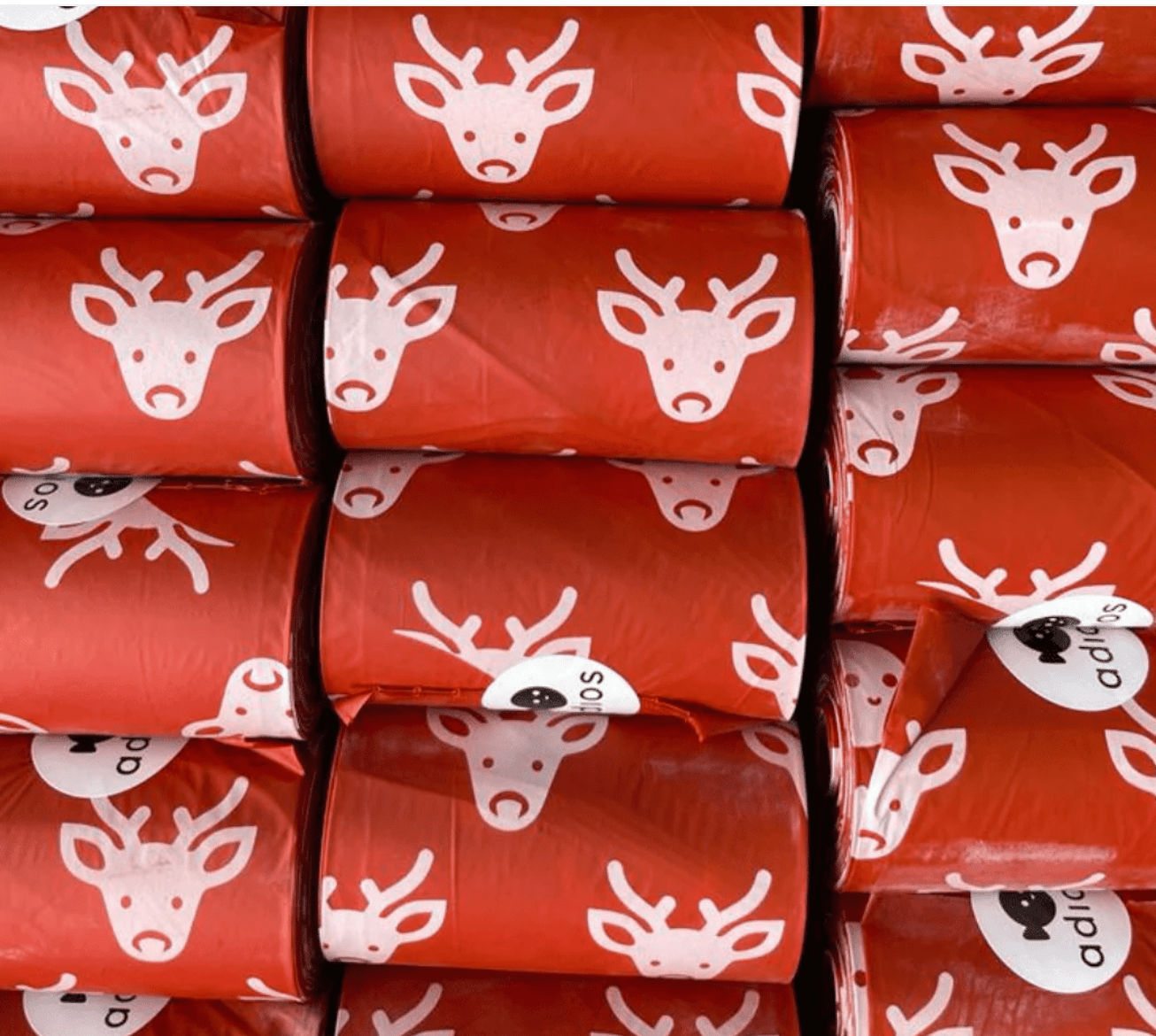 Festive Compostable Poo Bags (Adios) - SnowPaw Store - Adios Plastic - Poo Bags