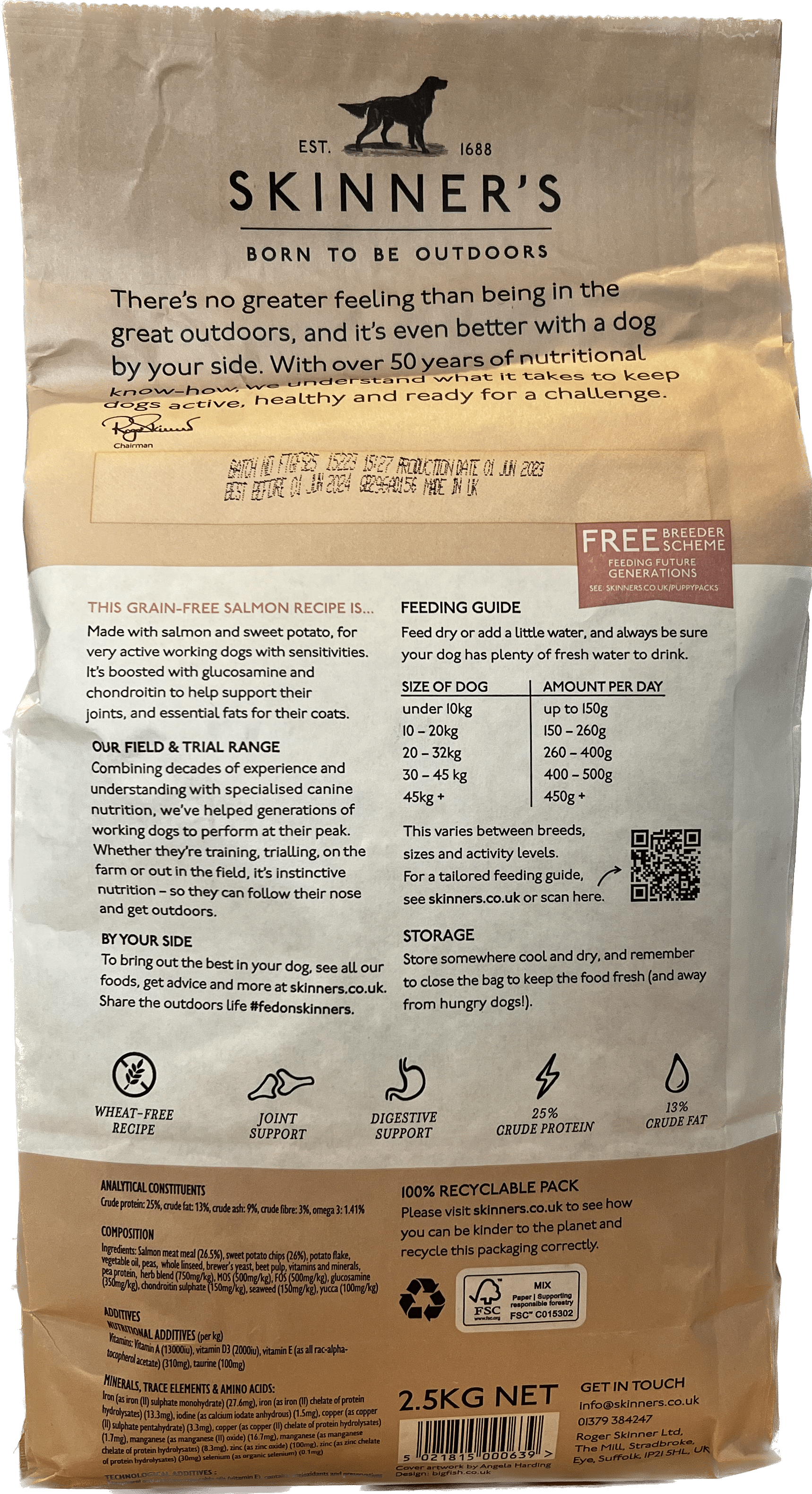 Field & Trial Grain Free Salmon and Sweet Potato (Skinner's) - SnowPaw Store - Skinner's - Dog Food