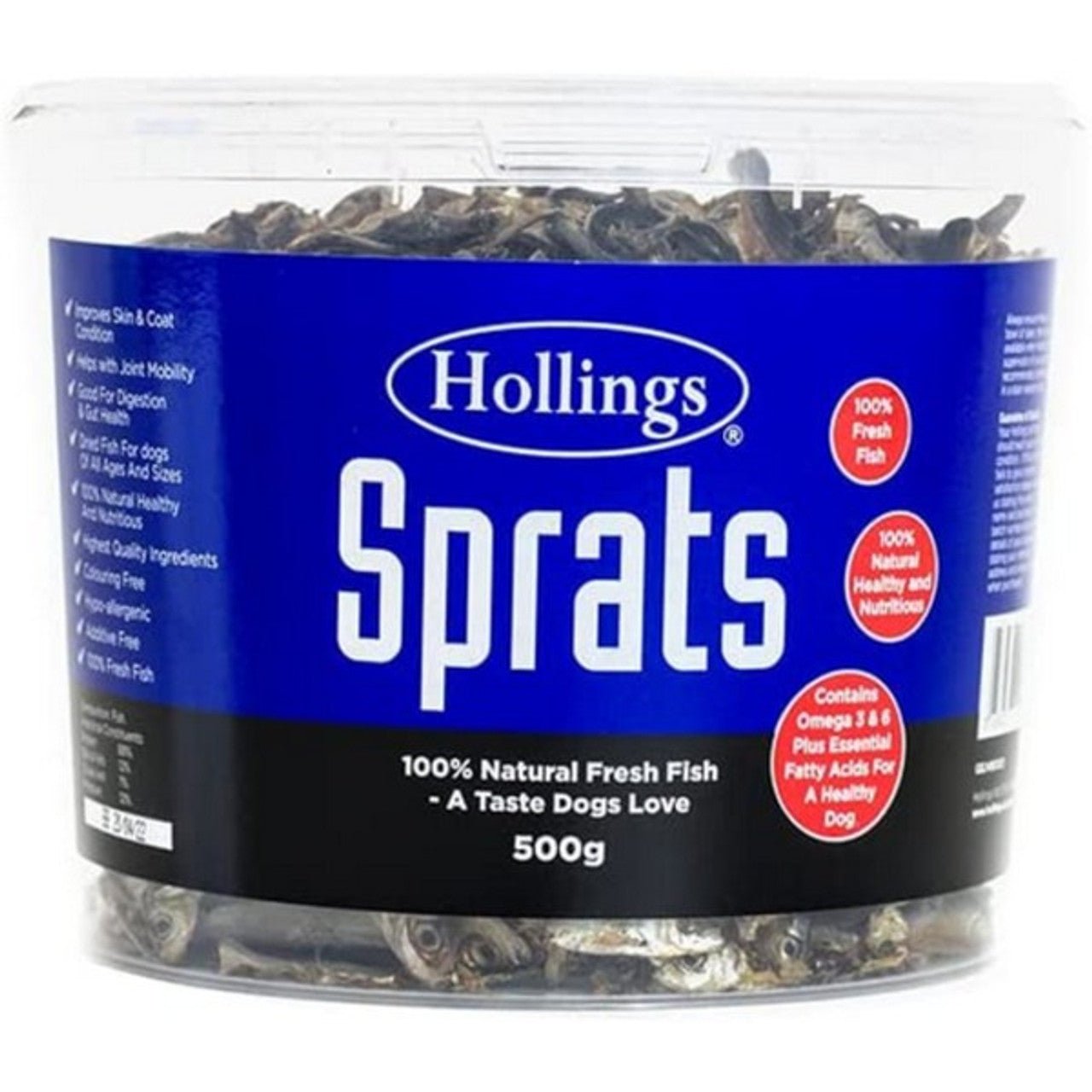 Hollings Tub of Sprats 500g - SnowPaw Store - Hollings - Dog Food