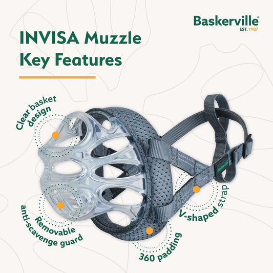 INVISA Transparent Muzzle (Baskerville) - SnowPaw Store - Baskerville - Dog Muzzle