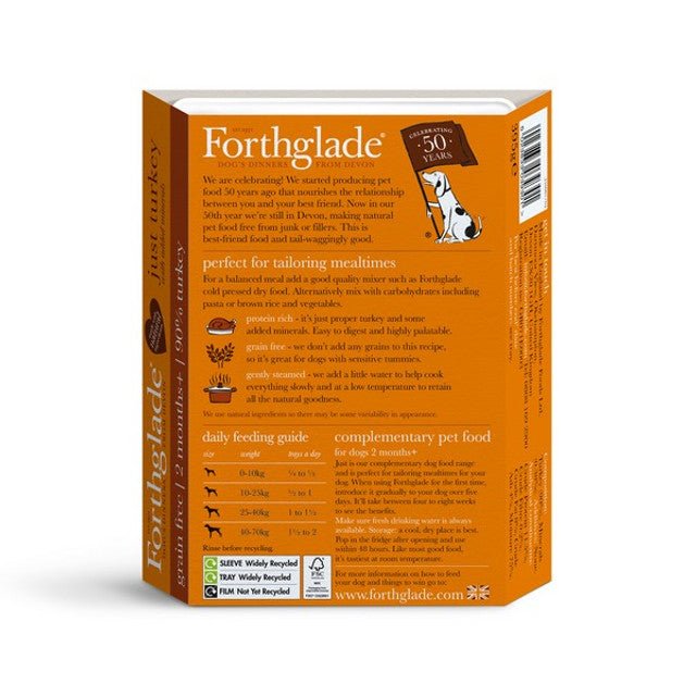 Just Turkey Grain Free 395g (Forthglade) - SnowPaw Store - Forthglade - Dog Food