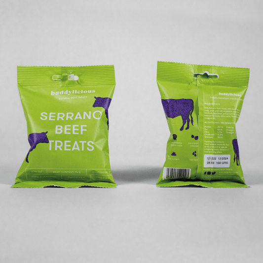 Serrano Beef Treats 100g (Buddylicious) - SnowPaw Store - Buddylicious - Dog Food