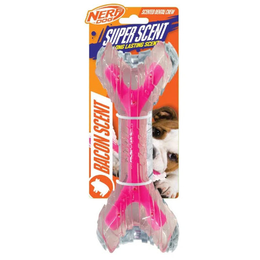 TPR/PP Scented Bacon Super Scent Bone Solid Core (Nerf Dog) - SnowPaw Store - Nerf Dog - Dog Toys