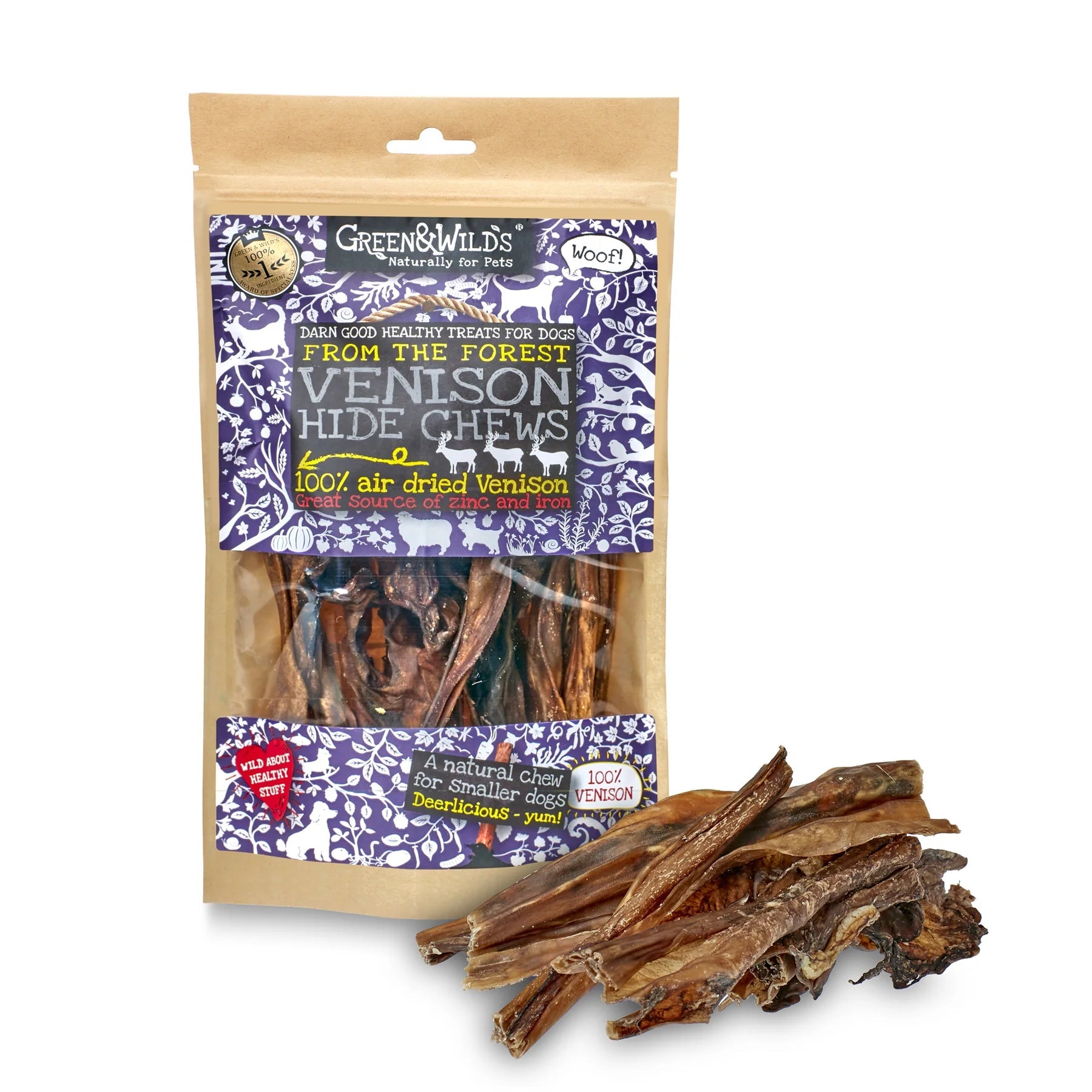 Venison Hide Chews 85g (Green & Wilds) - SnowPaw Store - Green & Wilds - Dog Treats