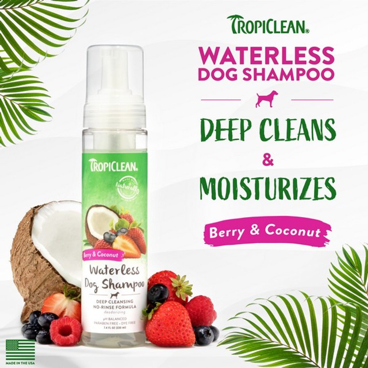 Waterless Shampoo 220ml (TropiClean) - SnowPaw Store - TropiClean - Food & Health