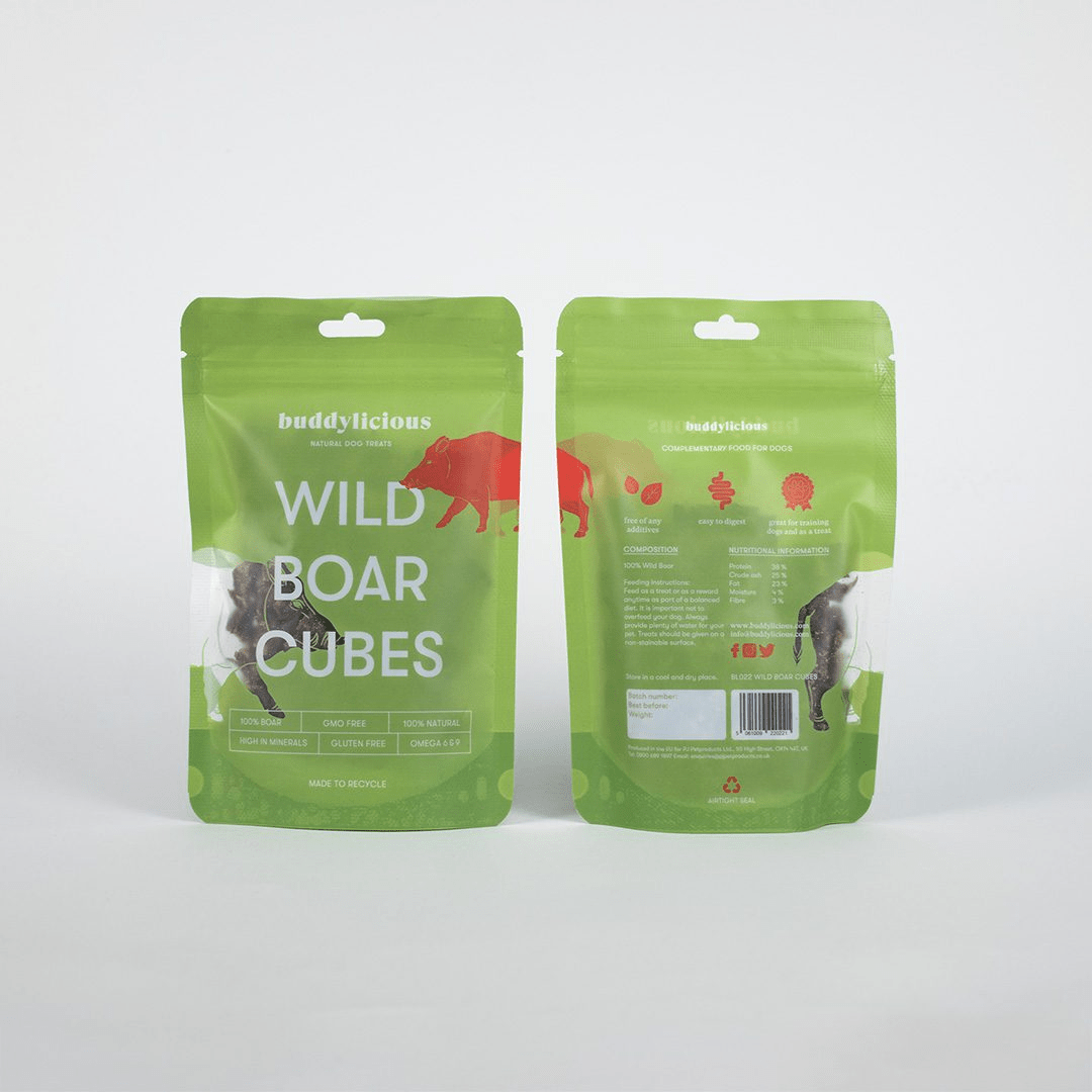Wild Boar Cubes 100g (Buddylicious) - SnowPaw Store - Buddylicious - Dog Food