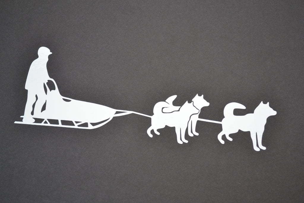 Sticker: Siberian Husky Sled Dog Team