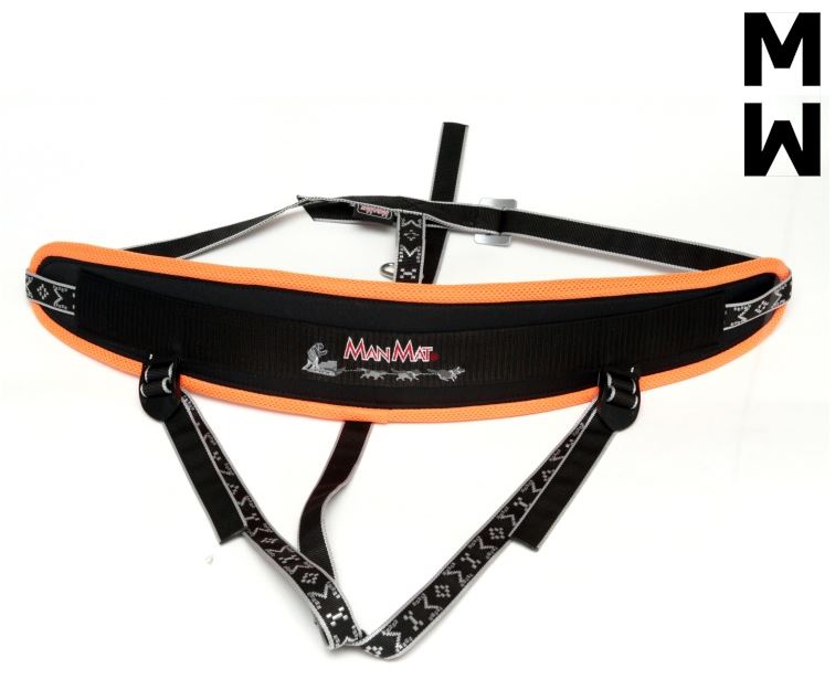ManMat Canicross and Skijoring Belt with leg loops - Reflective Orange