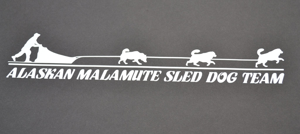 Sticker: Alaskan Malamute Sled Dog Team