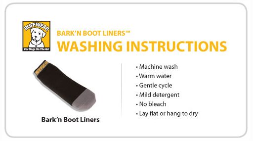 Ruffwear Bark'n Boots Liners- Washing Instrcuctions