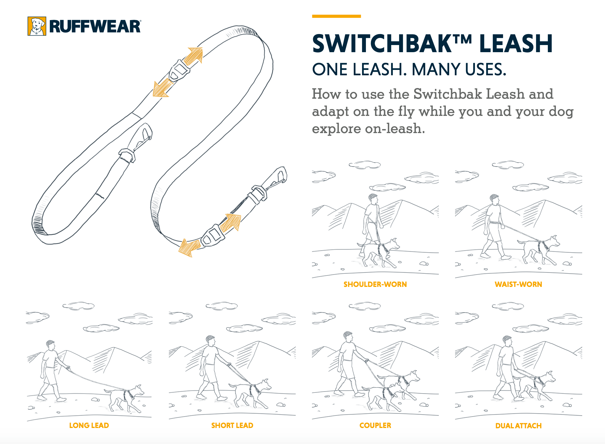 Switchbak Leash (Ruffwear) - SnowPaw Store - Ruffwear - Dog Collars, Leads, Belts