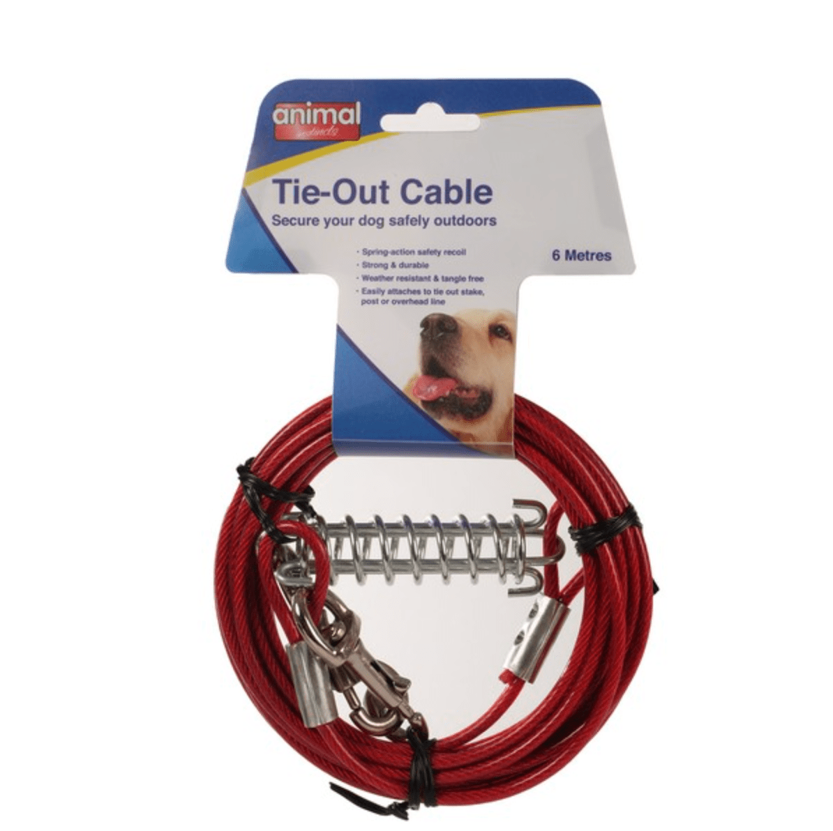 Tie Out Cable with Spring (Animal Instincts)L - SnowPaw Store - Animal Instincts - Active Dog Gear